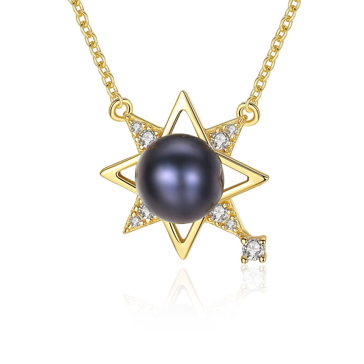 Goldene Saturn Kette mit Perle