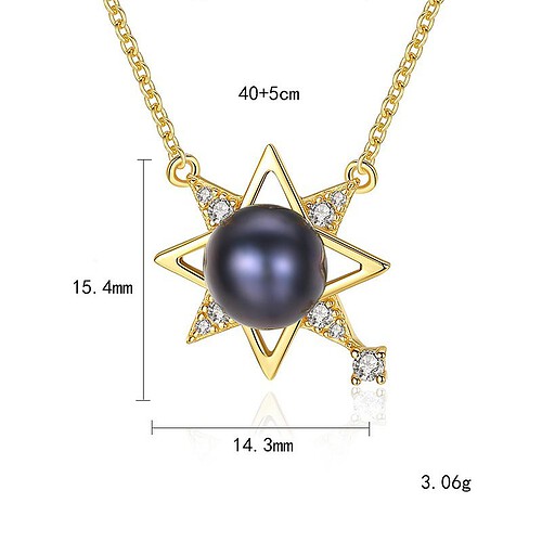 Goldene Saturn Kette mit Perle