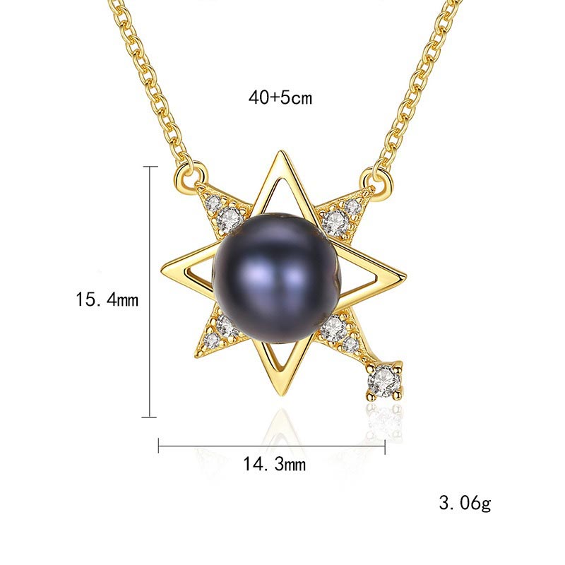 Goldene Saturn Kette mit Perle