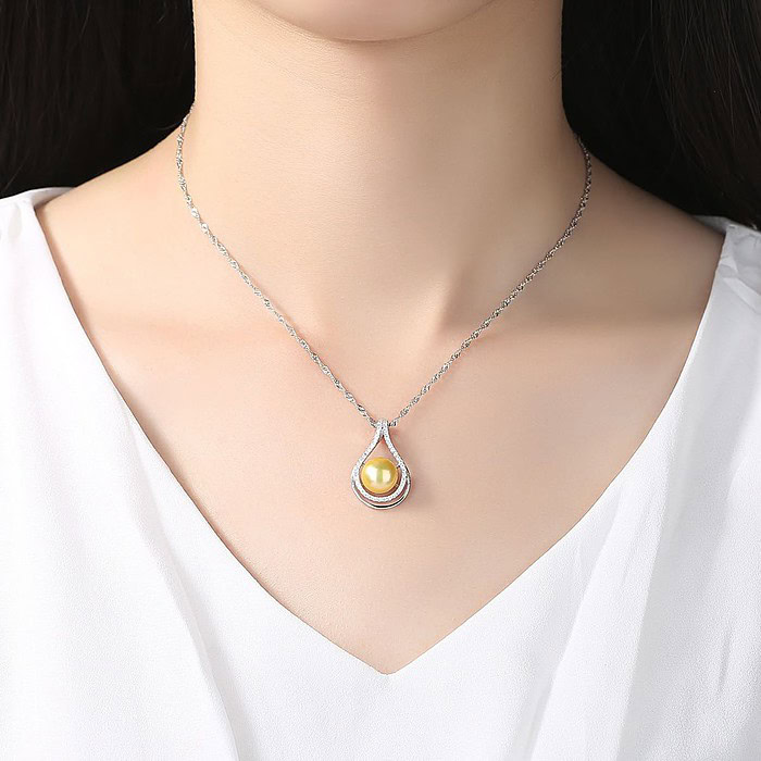 Damen Silber mit Goldene Perlen