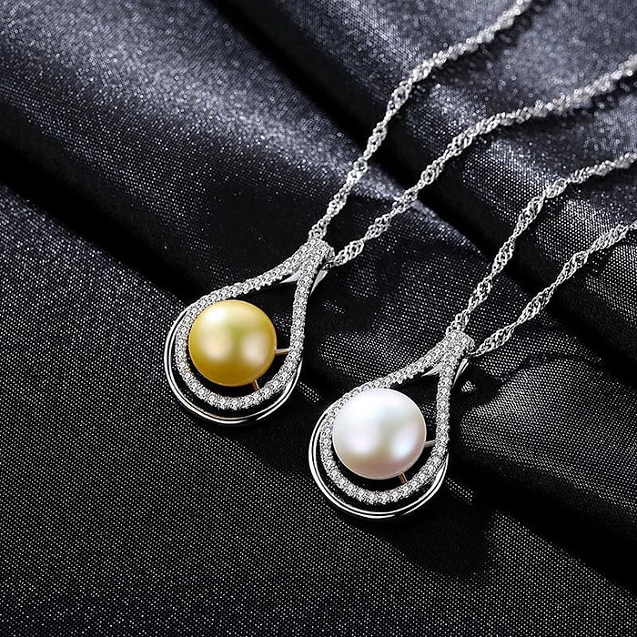 Damen Silber mit Goldene Perlen