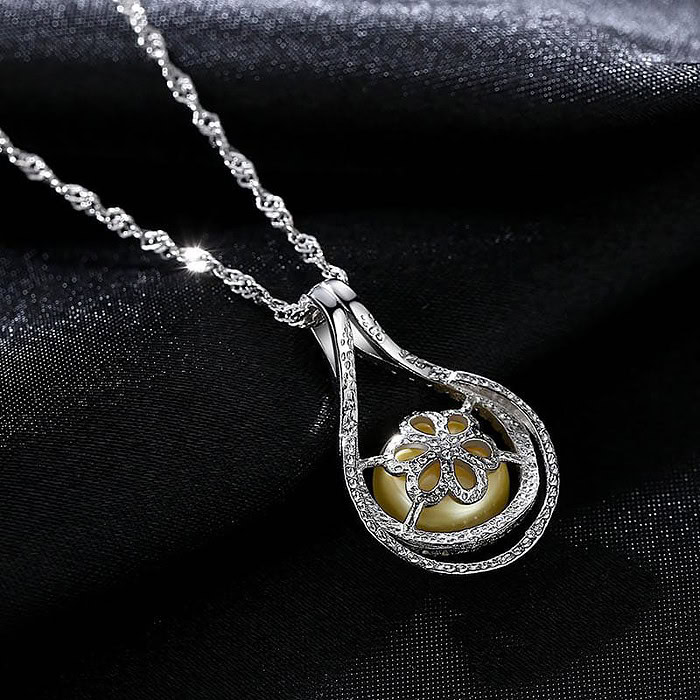 Damen Silber mit Goldene Perlen