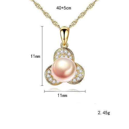 Goldene Kette mit Süßwasserperlen Anhänger