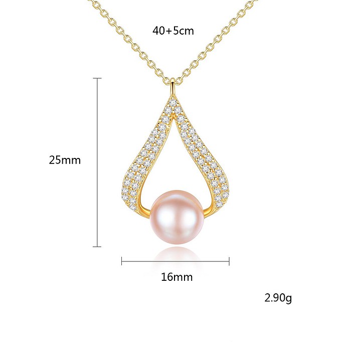 Goldene Kette mit Perlenanhänger