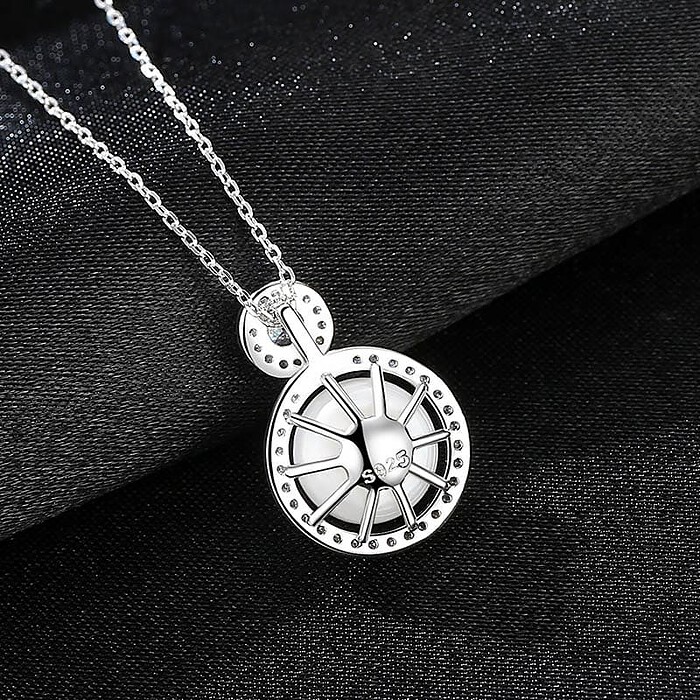 Zirkonia Kette mit Perlenanhänger
