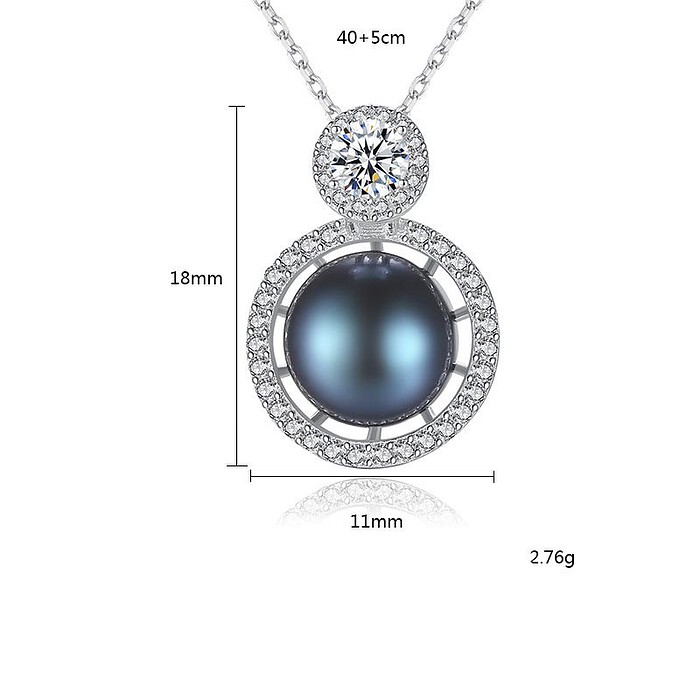 Zirkonia Kette mit Perlenanhänger