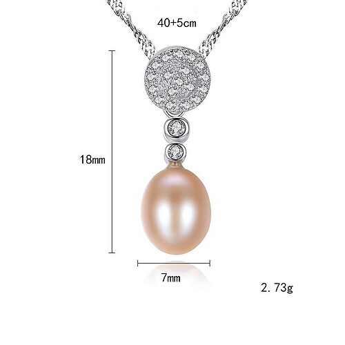 Silber Damen Kette mit Perlenanhänger