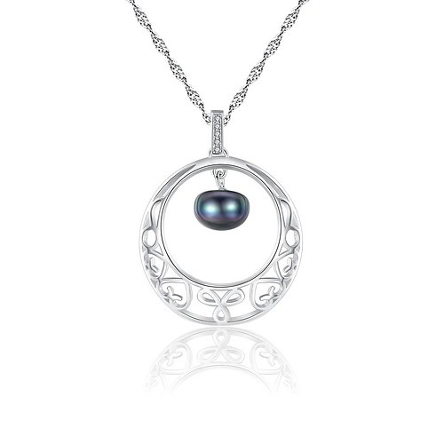 Perle Kette mit Anhänger Silber