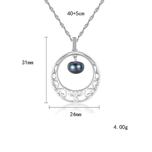 Perle Kette mit Anhänger Silber
