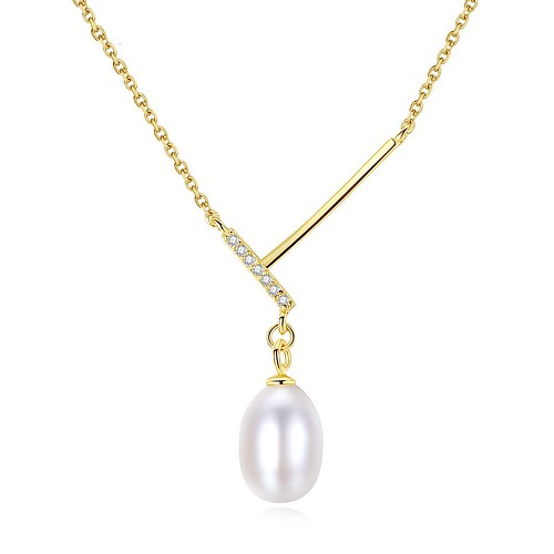 Damen Kette mit Einer Perle