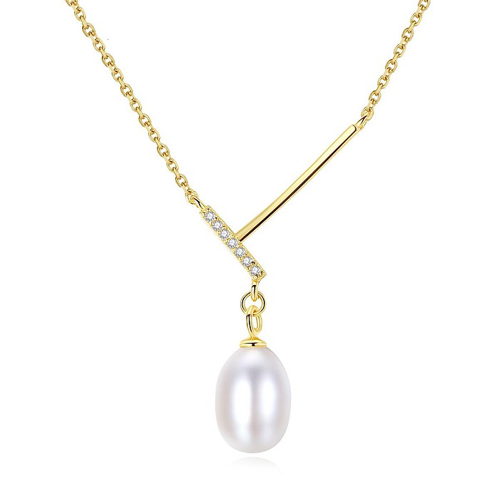Damen Kette mit Einer Perle