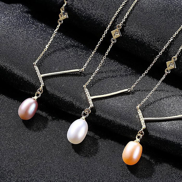 Damen Kette mit Einer Perle