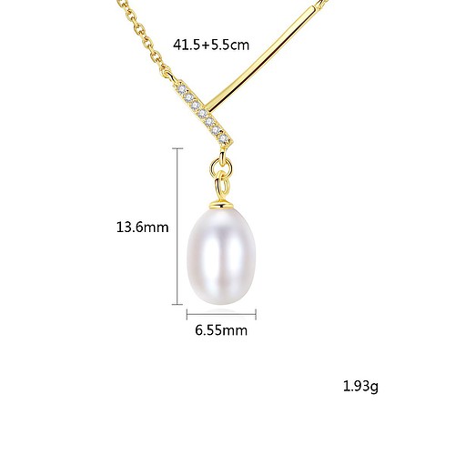 Damen Kette mit Einer Perle