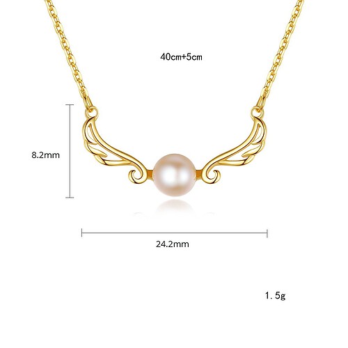 Engelsflügel Kette mit Einer Perle