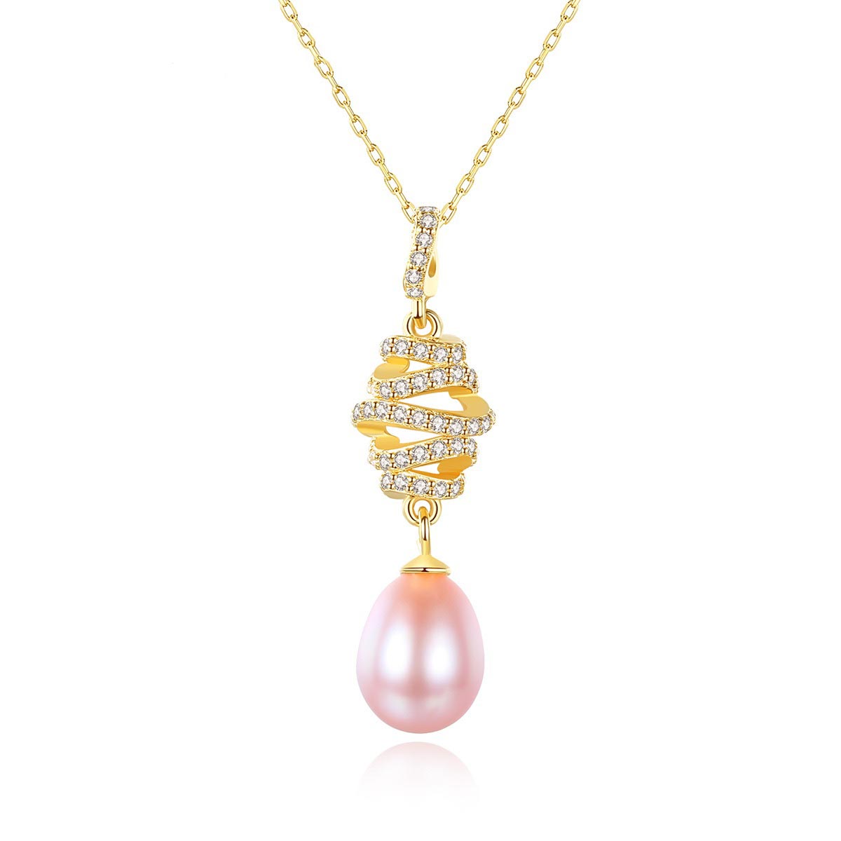 Damen Vintage Kette mit Perlenanhänger