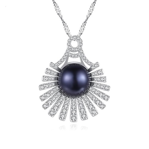 Zirkonia kette mit Perlenanhänger
