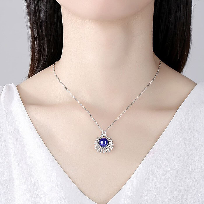 Zirkonia kette mit Perlenanhänger