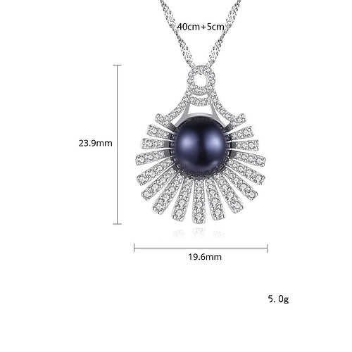 Zirkonia kette mit Perlenanhänger
