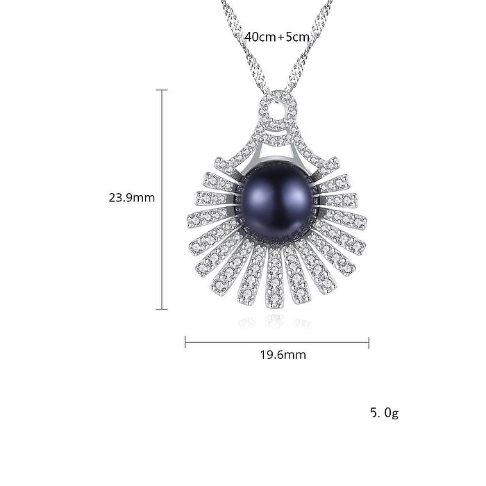 Zirkonia kette mit Perlenanhänger