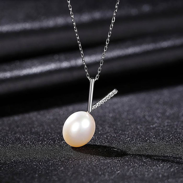 Damen Schlichte Kette mit Perlenanhänger