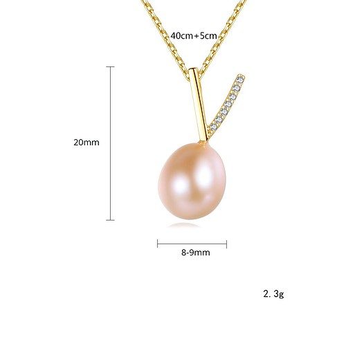 Damen Schlichte Kette mit Perlenanhänger