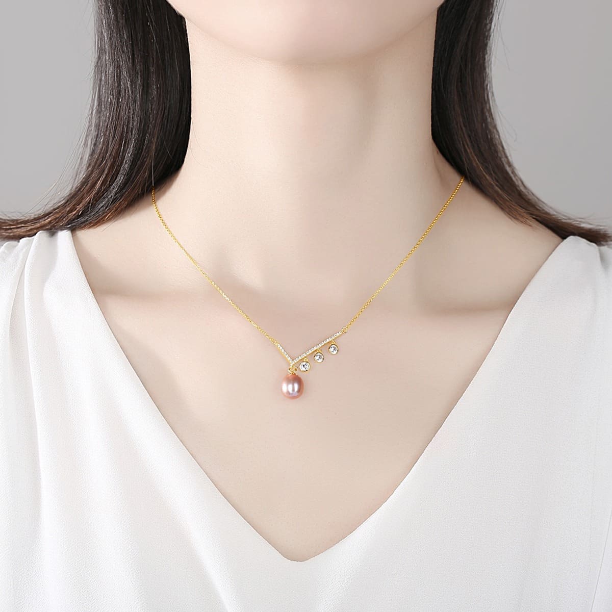 Gold Kette mit Perlenanhänger