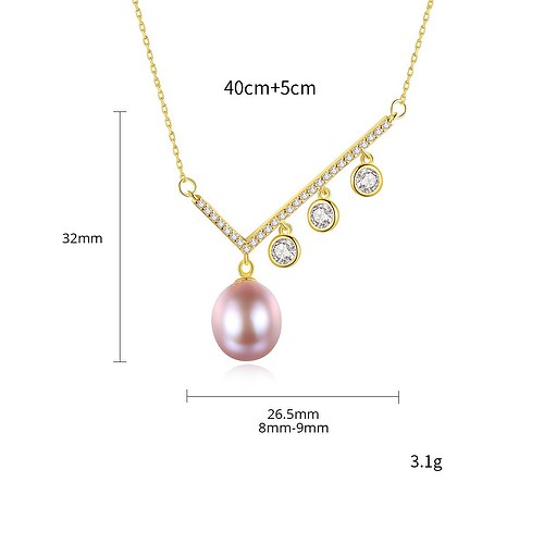 Gold Kette mit Perlenanhänger