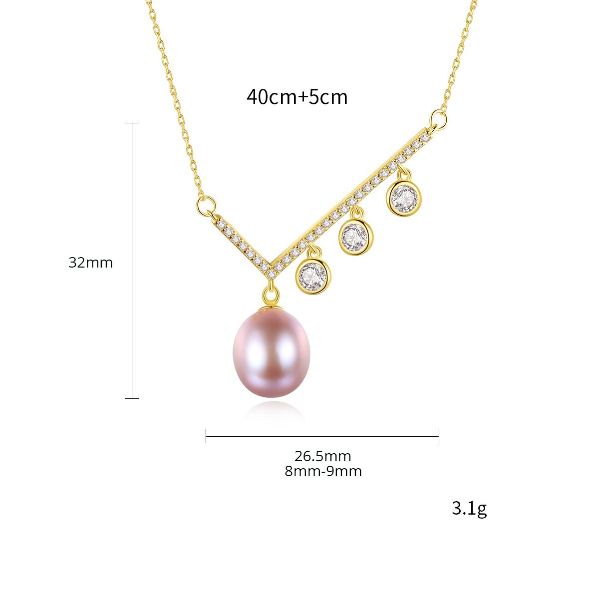 Gold Kette mit Perlenanhänger