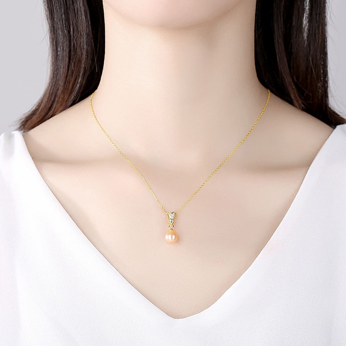 Damen Perlen kette aus 925er Sterling silber