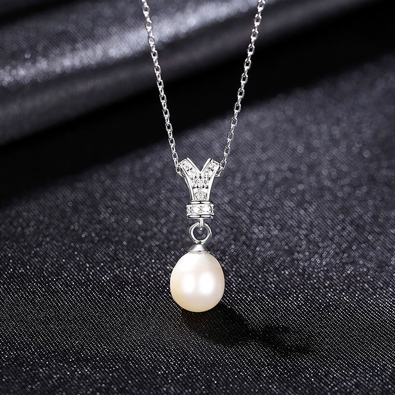 Damen Perlen kette aus 925er Sterling silber