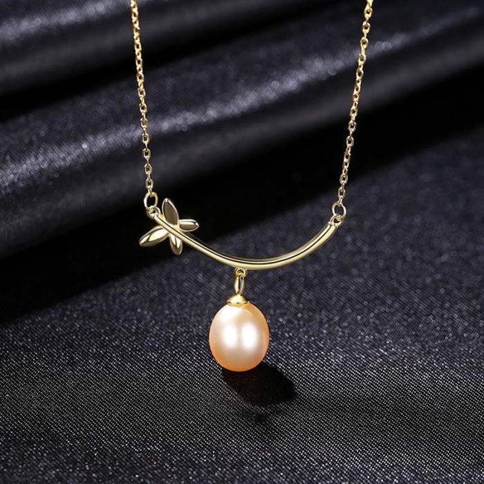 Vergoldet Kette mit Perle Anhänger