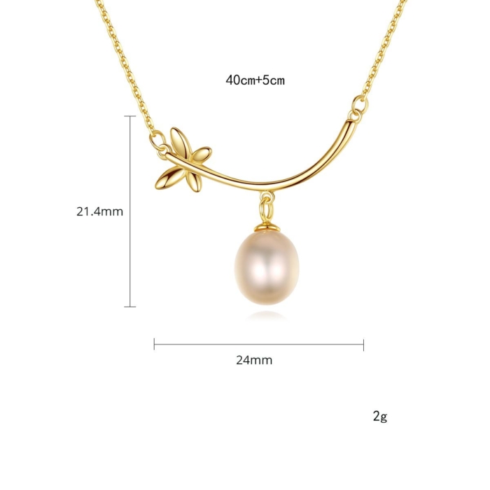 Vergoldet Kette mit Perle Anhänger