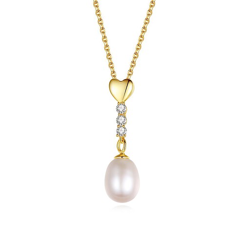 Goldene kette mit Perle Anhänger