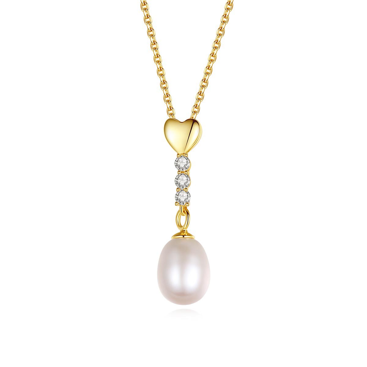 Goldene kette mit Perle Anhänger