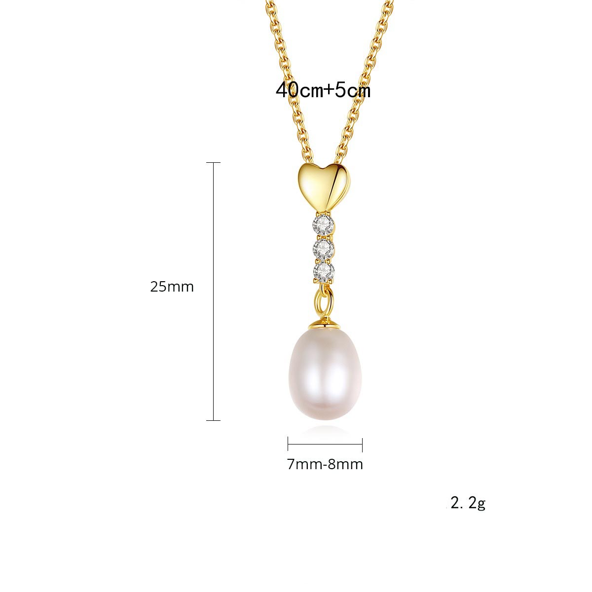 Goldene kette mit Perle Anhänger