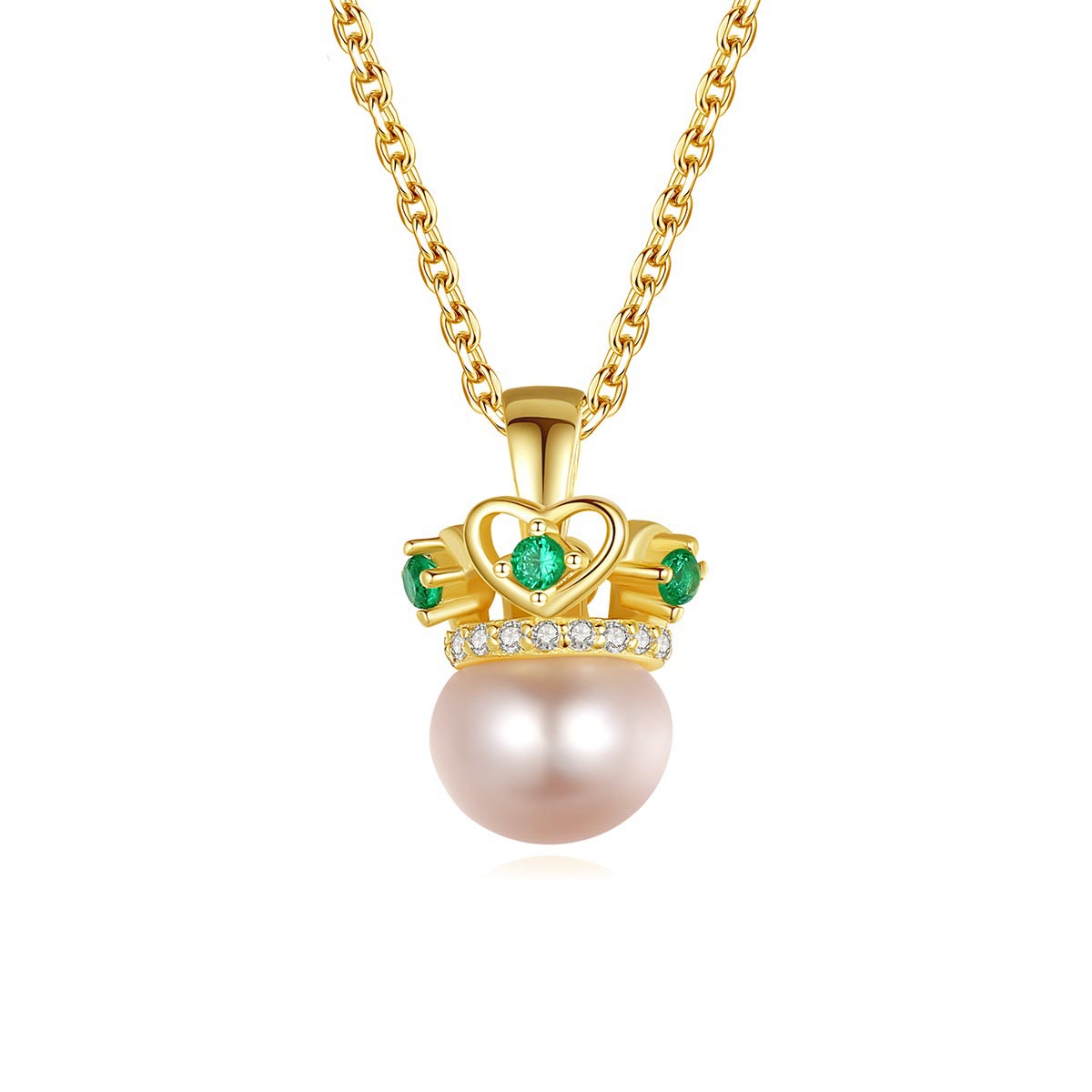 Krone Kette mit Süßwasserperlen