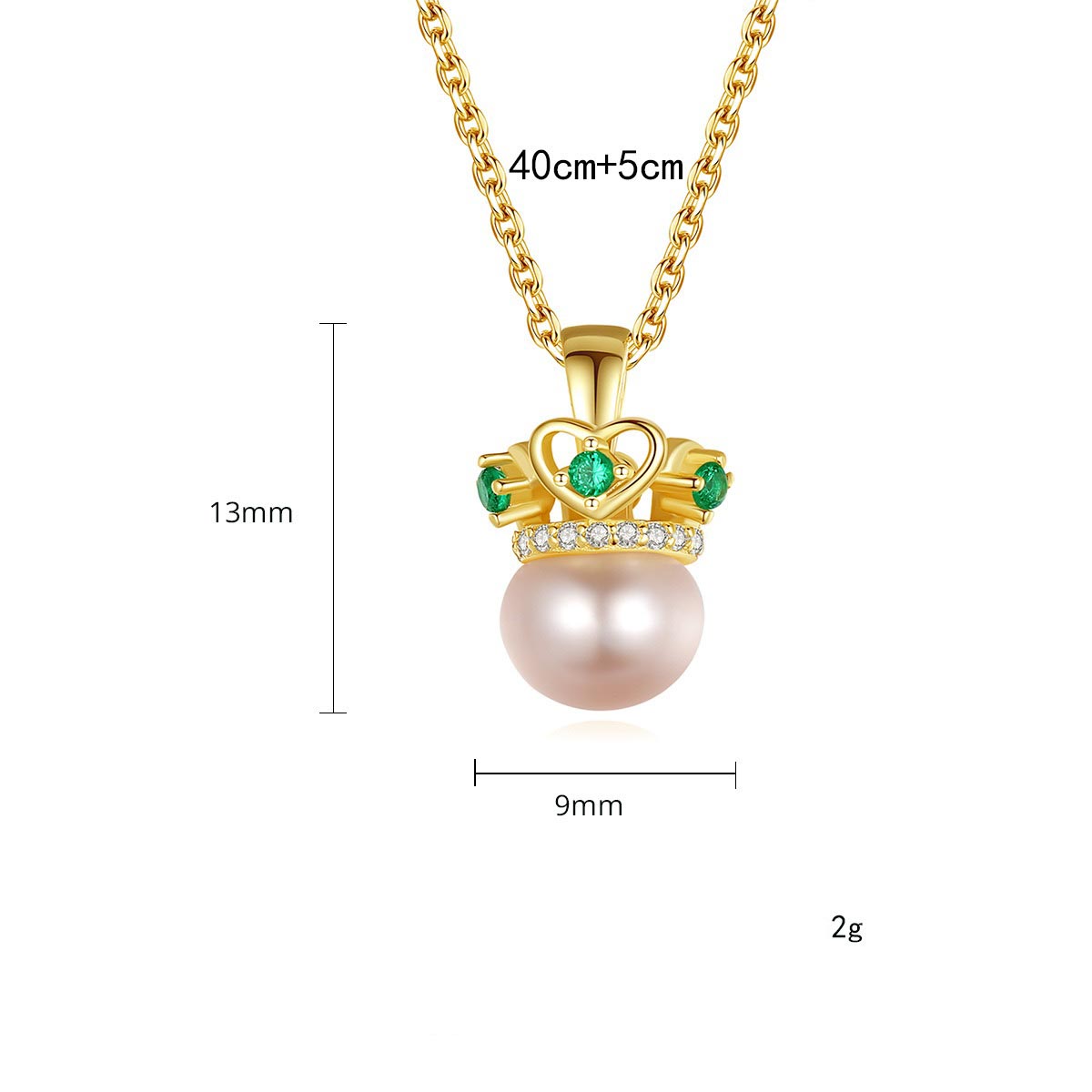 Krone Kette mit Süßwasserperlen