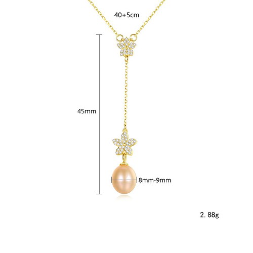 Blumen Kette mit Perlenanhänger