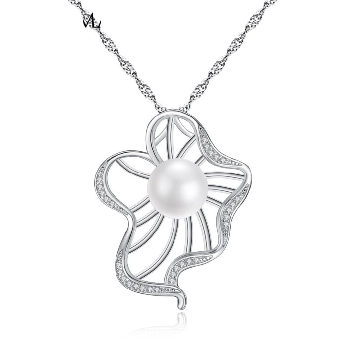 Frauen Silber Kette mit Perlenanhänger
