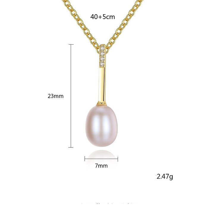 Vergoldete y Kette mit Perlenanhänger