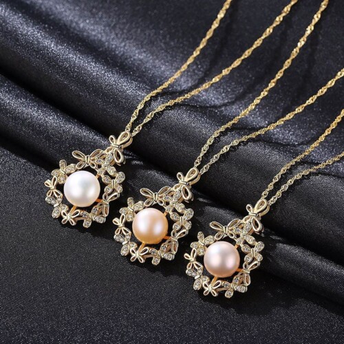 Schneeflocke Kette mit Süßwasserperlen