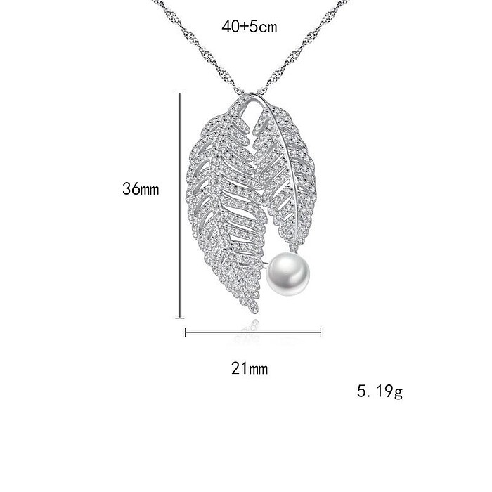 Blatt Kette mit Süßwasserperlen