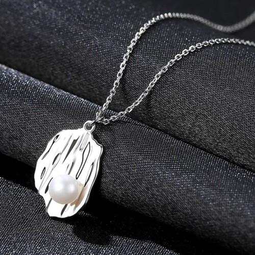 Personalisierte Silber Kette mit Perlen