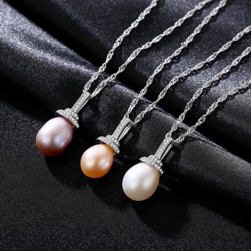Personalisierte Kette mit Rosa Perlenanhänger