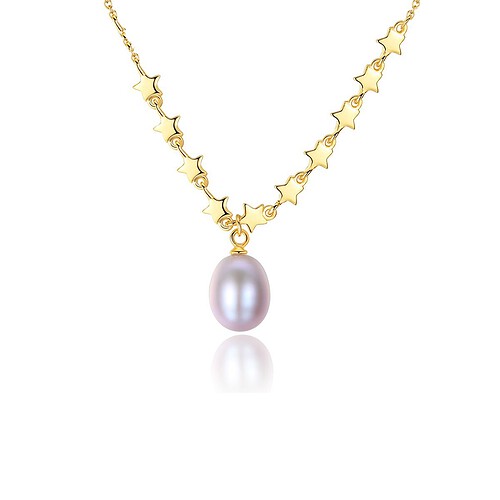 Stern Kette mit Lavendel Perlenanhänger