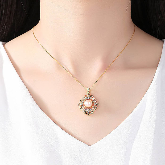 Vintage Kette mit Süßwasserperlen