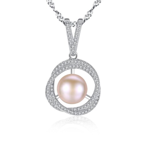 Modeschmuck Silber Kette mit Perlenanhänger