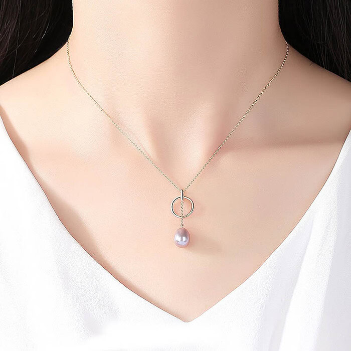 Süßwasserperlen Kette mit Kreis