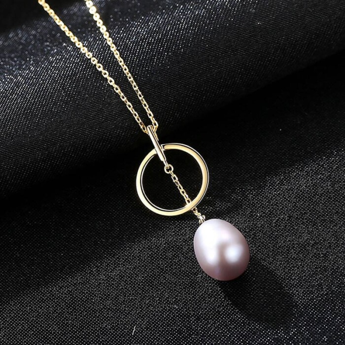 Süßwasserperlen Kette mit Kreis