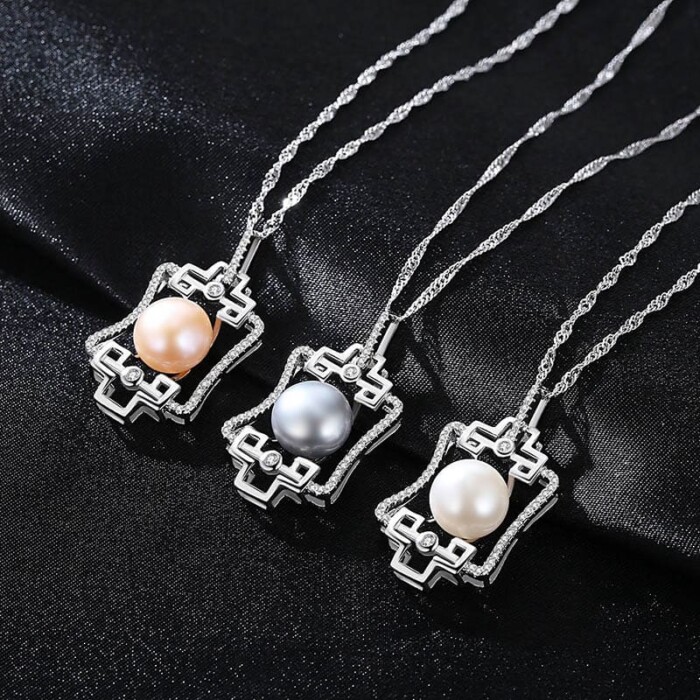 Süßwasser Perlen Kette aus 925 Silber